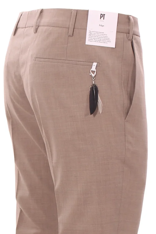 pantalone dieci in tela di lana stretch