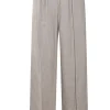 Pantalone gamba larga in lino metalizzato