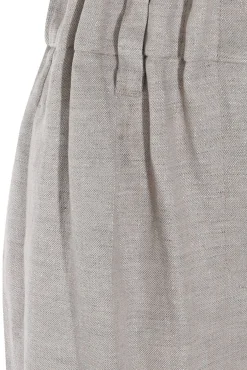 Pantalone gamba larga in lino metalizzato