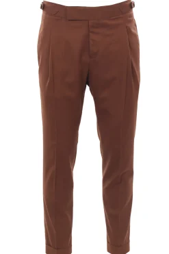 pantalone gentlemen in tessuto diagonale