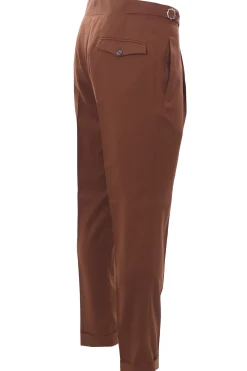 pantalone gentlemen in tessuto diagonale