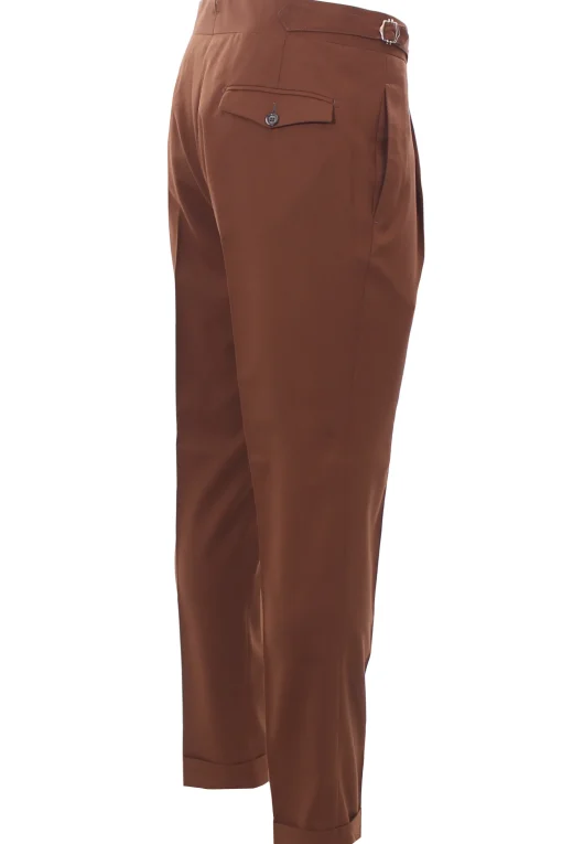pantalone gentlemen in tessuto diagonale