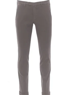 pantalone in cotone e tencel stretch