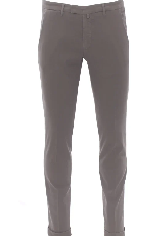 pantalone in cotone e tencel stretch