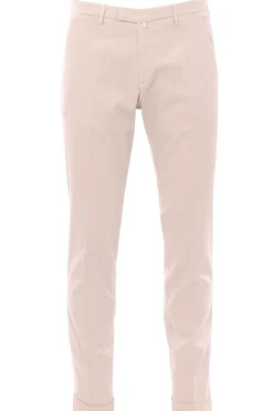 pantalone in cotone e tencel stretch