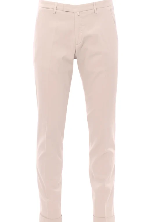 pantalone in cotone e tencel stretch