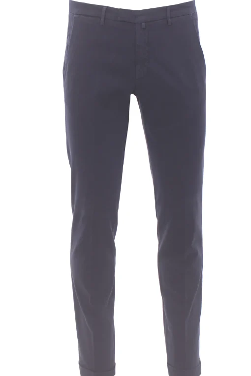pantalone in cotone e tencel stretch