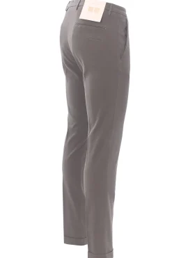 pantalone in cotone e tencel stretch