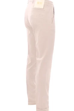 pantalone in cotone e tencel stretch
