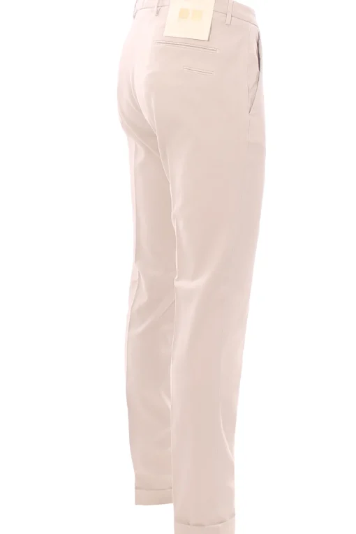 pantalone in cotone e tencel stretch