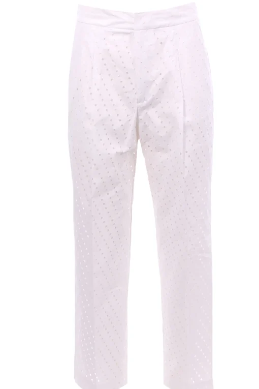 Pantalone in cotone perforato