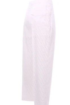 Pantalone in cotone perforato