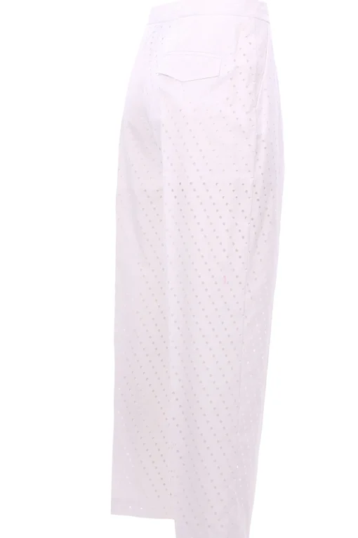 Pantalone in cotone perforato