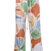 Pantalone in seta stampata con cintura