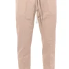 pantalone jogging in cotone e lino stretch
