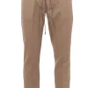 pantalone jogging in cotone e lino stretch