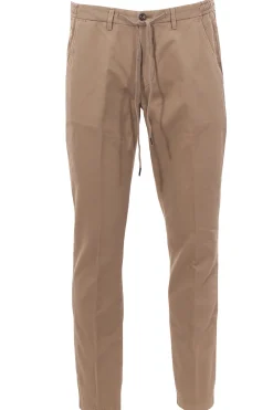pantalone jogging in cotone e lino stretch
