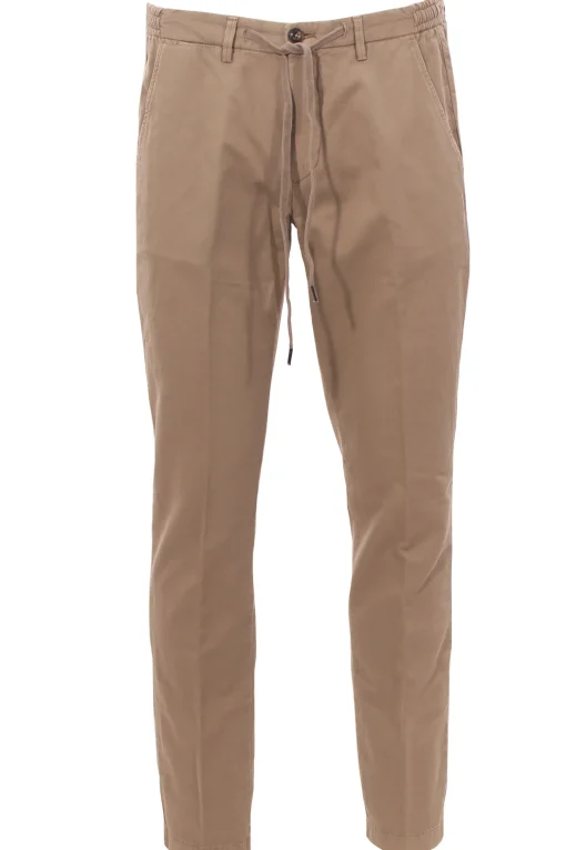pantalone jogging in cotone e lino stretch