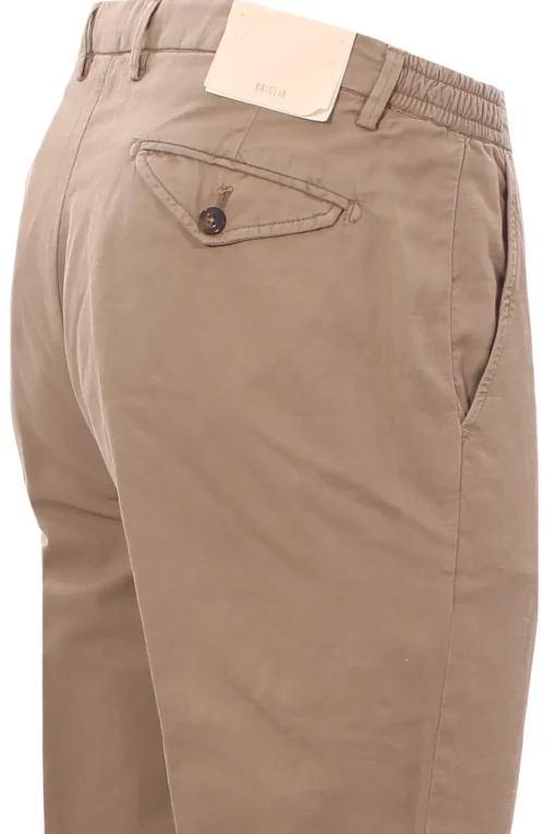 pantalone jogging in cotone e lino stretch