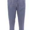 Pantalone jogging in lino fiammato