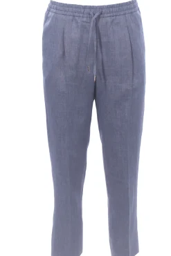 Pantalone jogging in lino fiammato