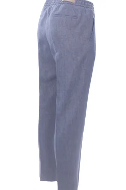 Pantalone jogging in lino fiammato