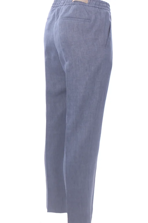 Pantalone jogging in lino fiammato