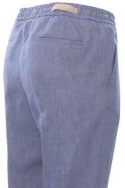 Pantalone jogging in lino fiammato