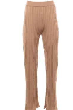 Pantalone tricot a coste zampetta