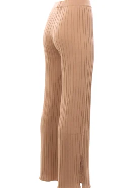 Pantalone tricot a coste zampetta