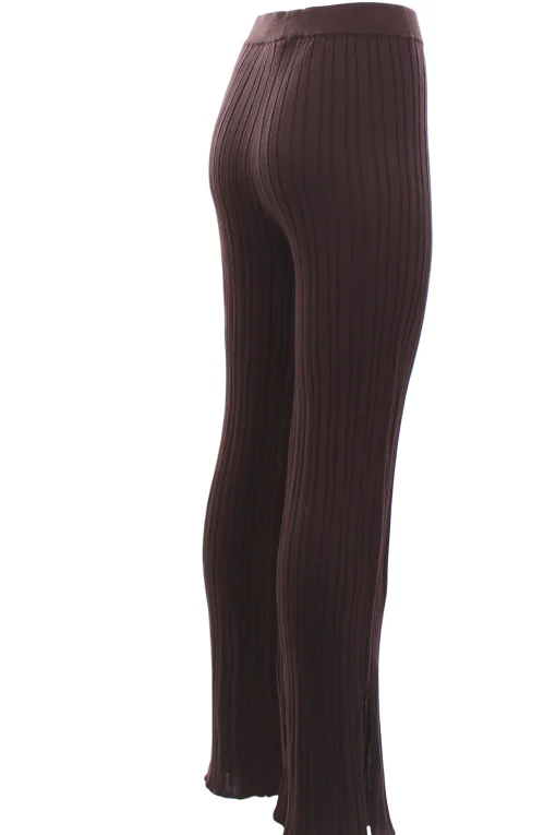 Pantalone tricot a coste zampetta