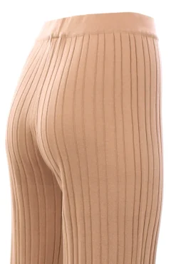 Pantalone tricot a coste zampetta