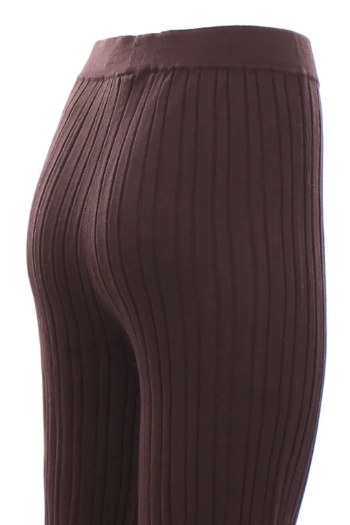 Pantalone tricot a coste zampetta