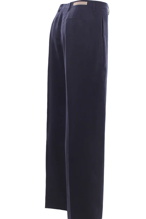 Pantalone vita alta in tencel