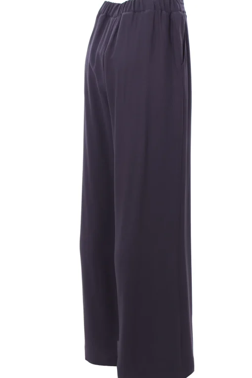 Pantaloni gamba larga in viscosa con coulisse