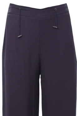 Pantaloni gamba larga in viscosa con coulisse