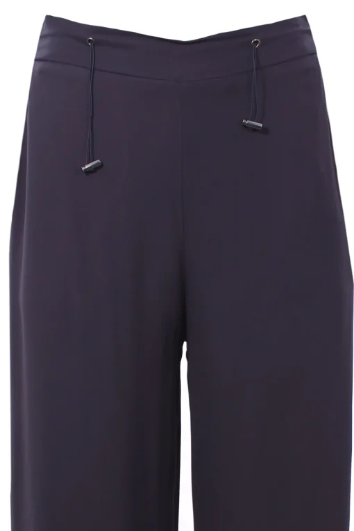 Pantaloni gamba larga in viscosa con coulisse