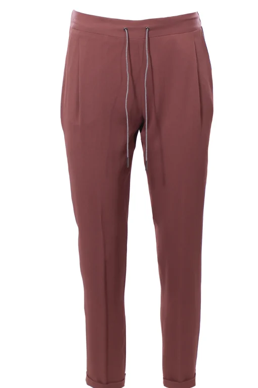 Pantaloni in cadì con risvolto