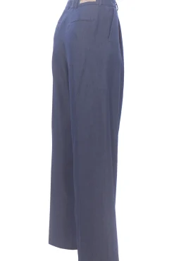 Pantaloni in denim di cotone con pinces