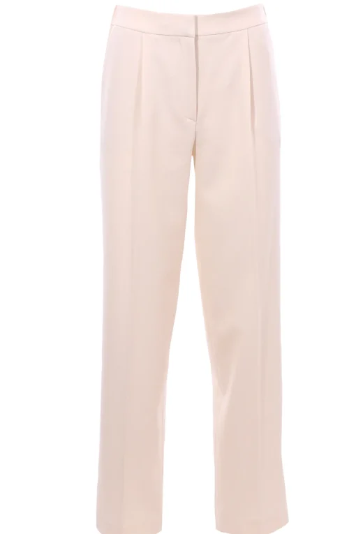 Pantaloni in lana stretch con pinces