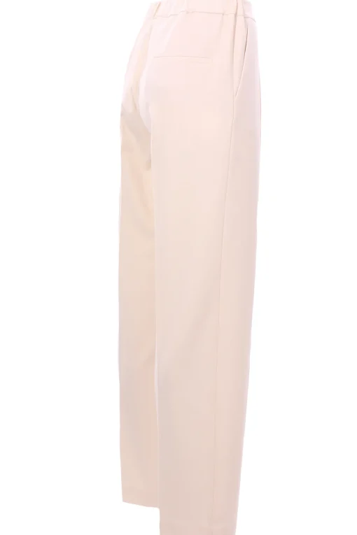 Pantaloni in lana stretch con pinces