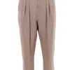 Pantaloni in lino vita alta