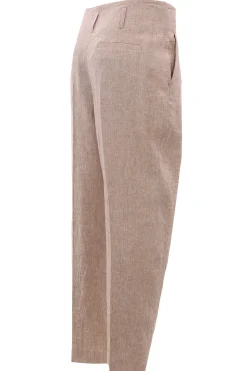 Pantaloni in lino vita alta