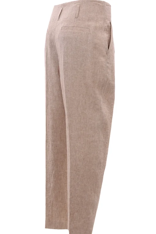 Pantaloni in lino vita alta