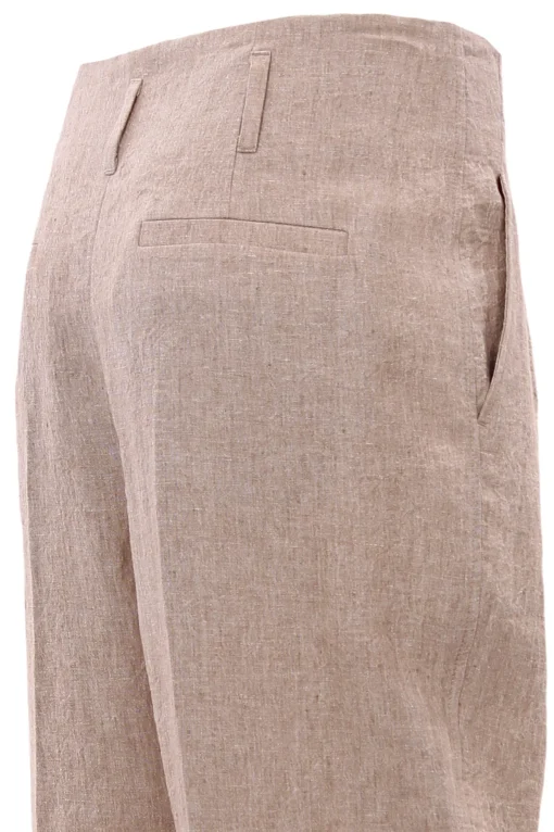 Pantaloni in lino vita alta