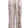 Pantaloni in viscosa stampa animalier