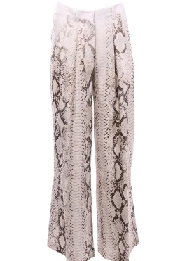Pantaloni in viscosa stampa animalier