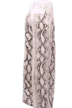 Pantaloni in viscosa stampa animalier