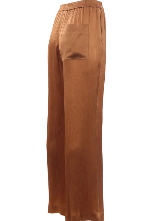 Pantaloni palazzo effetto goffrato