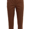 Pantaloni via della spiga in cotone con risvolto
